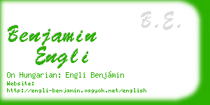 benjamin engli business card